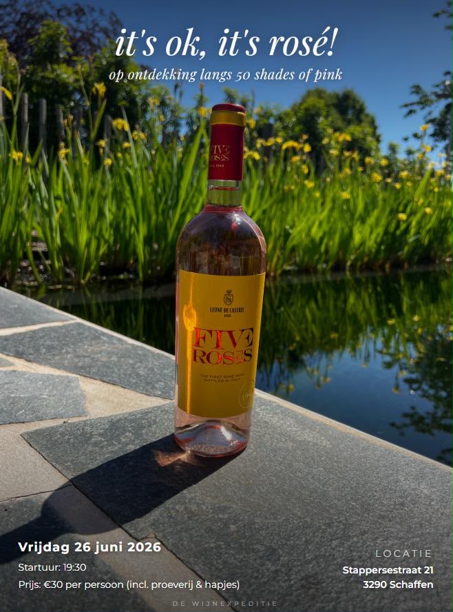 Rosé proeverij - It's ok, it's rosé! - vrijdag 26 juni 19:30h